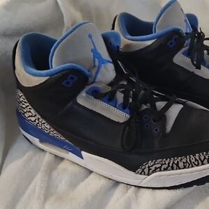 Jordan Athletic Shoes Black and Blue